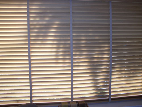 window blinds in closed position